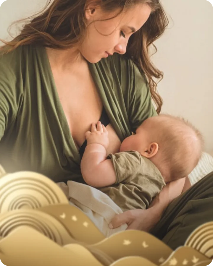 Mãe com bebê em um momento de cuidado